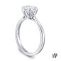 14K White Gold Solitaire Ring Claw Prong Flower Petal Basket Design Semi Mount Side View