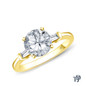 14K Yellow Gold Vibrant Sapphires and Halo Diamond Accents Setting Semi Mount Top View