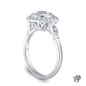 14K White Gold Halo Accents With Intricate Milgrain Design Setting Semi Mount Side View