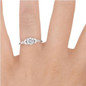 14K White Gold Nature Inspired Leave Design Marquise and Round Side Stones Engagement Ring Semi Mount Finger View