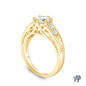 14K Yellow Gold Scroll Filigree Accent Diamond Engagement Ring Semi Mount Side View