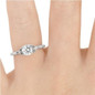 14K White Gold Love Knot With Side Accents Ring Semi Mount Finger View
