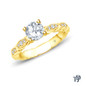 14K Yellow Gold Unique Marquise Design Engagement Ring Semi Mount Top View