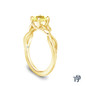 14K Yellow Gold Interwine Budding Style Nature Inspired Solitaire Ring Yellow Sapphire Side View