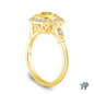 14K Yellow Gold Halo Accents With Intricate Milgrain Design Setting Yellow Sapphire Side View