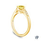 14K Yellow Gold Milgrain Detail Flower Diamond Engagement Ring Yellow Sapphire Side View