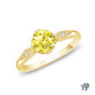 14K Yellow Gold Milgrain Detail Flower Diamond Engagement Ring Yellow Sapphire Top View