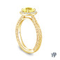 14K Yellow Gold Antique Scroll Halo Style Engagement Ring Yellow Sapphire Side View