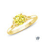 14K Yellow Gold Romancing Love Knot Diamond Solitaire Ring Yellow Sapphire Top View