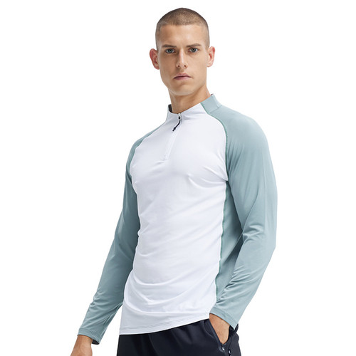 Henry Men's Long-Sleeved Half-Zipper Training Top Quick-Drying Aerobic Running Fitness Sports Shirt Solid Knitted Top Henry Men's Long-Sleeved Half-Zipper Training Top Quick-Drying Aerobic Running Fitness Sports Shirt Solid Knitted Top