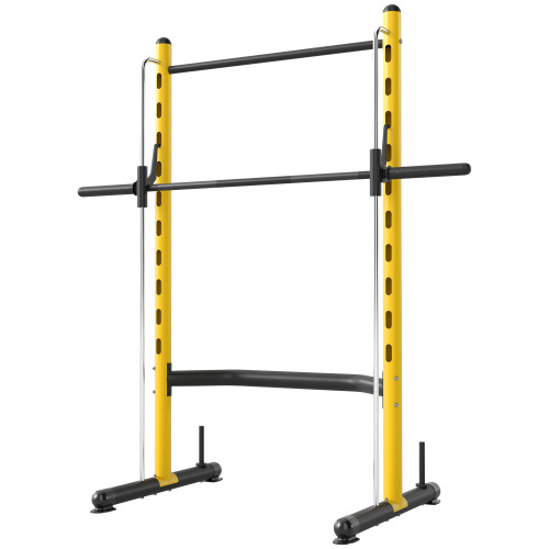Adjustable Yellow Half Rack Multi-Function Squat Bench Press & Pull up Bar Weight Lifting Barbell Bar Yellow Half Rack Pull Bar