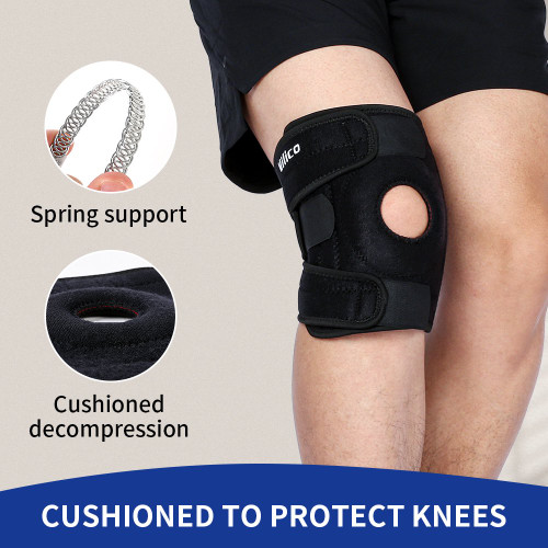 Knee Brace with Side Stabilizers Breathable Adjustable Knee Support Suitable for Sport Training and Knee Pain Knee Brace with Side Stabilizers Breathable Adjustable Knee Support Suitable for Sport Training and Knee Pain
