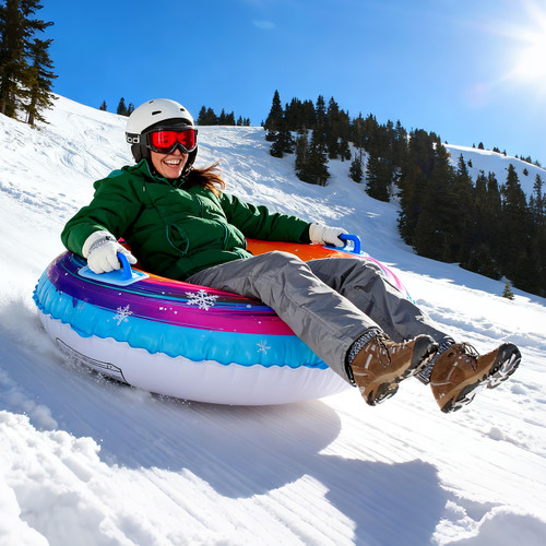1PC Inflatable Big Snow Sled for Kids and Adults, Thickened Heavy Duty Hard Bottom Sleds Snow with Handles 1PC Inflatable Big Snow Sled for Kids and Adults, Thickened Heavy Duty Hard Bottom Sleds Snow with Handles