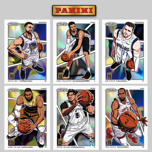 Panini 2025 NBA Prizm Manga Doncic Wembanyama James Curry Durant Diy Homemade Basketball Star Trading Cards Gift Collection Panini 2025 NBA Prizm Manga Doncic Wembanyama James Curry Durant Diy Homemade Basketball Star Trading Cards Gift Collection