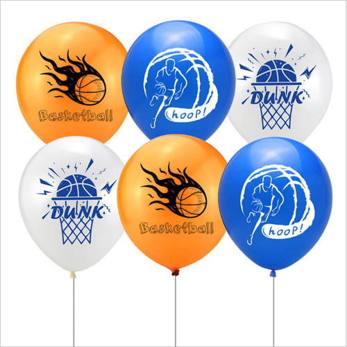 Basketball Theme 12 inch Latex Balloon NBA Basketball Children's Day Birthday Party Decoration Anniversary Bar Layout Basketball Theme 12 inch Latex Balloon NBA Basketball Children's Day Birthday Party Decoration Anniversary Bar Layout