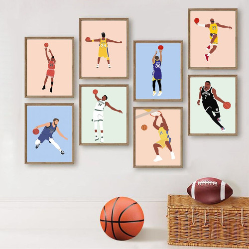 NBA Legends Canvas Wall Art - Basketball Icons Portrait Posters & Prints for Living Room Decoration NBA Legends Canvas Wall Art - Basketball Icons Portrait Posters & Prints for Living Room Decoration