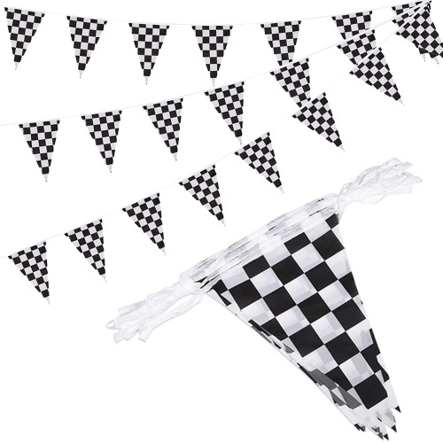 Hanging Flag Black and White Checkered Racing Pennant Banner for Nascar Theme Race Car Birthday Formula 1 Party Decoration Favor Hanging Flag Black and White Checkered Racing Pennant Banner for Nascar Theme Race Car Birthday Formula 1 Party Decoration Favor