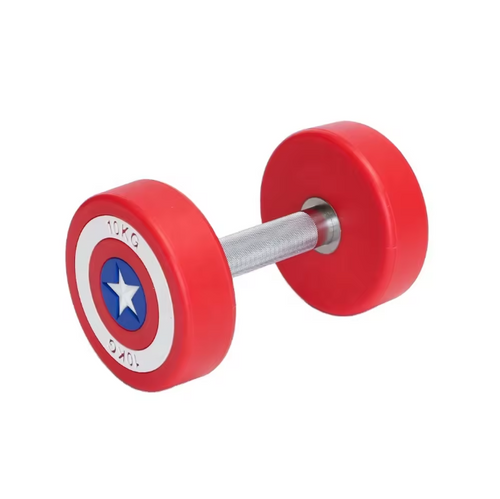 Wholesale Gym Fitness Equipment Rubber Dumbbell Captain America Dumbbell Wholesale Gym Fitness Equipment Rubber Dumbbell Captain America Dumbbell