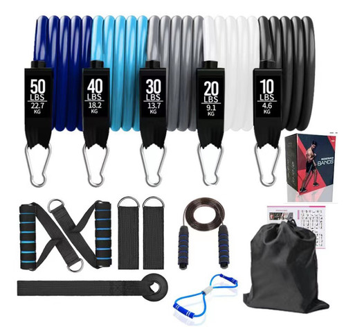 15pcs TPE Gym Power Fitness Toning Tubes Band Set Elastic Tension Rope Resistance Tubes Band for Workout 15pcs TPE Gym Power Fitness Toning Tubes Band Set Elastic Tension Rope Resistance Tubes Band for Workout