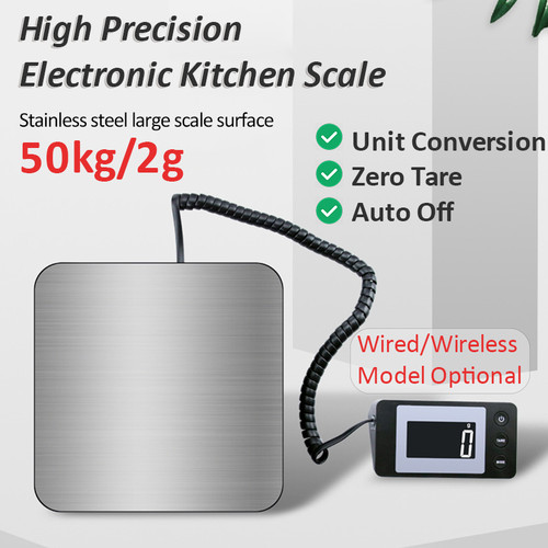Electronic Weight Scales 50kg/2g High-precision Wired/Wireless Floor Scale with Unit Conversion Zero/Tare Kitchen  Weighing Tool Electronic Weight Scales 50kg/2g High-precision Wired/Wireless Floor Scale with Unit Conversion Zero/Tare Kitchen  Weighing Tool