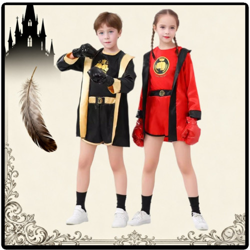 Martial Arts Training & Stage Performance Set, Breathable Fight Wear with Gloves, Kickboxing MMA Sports Gear for Men