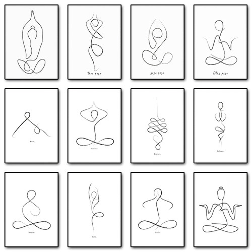 Yoga Pose Line Art Meditation Poster Yoga Symbol Breathe Canvas Printing Minimalist Modern Wall Art Picture Yoga Room Decor Yoga Pose Line Art Meditation Poster Yoga Symbol Breathe Canvas Printing Minimalist Modern Wall Art Picture Yoga Room Decor