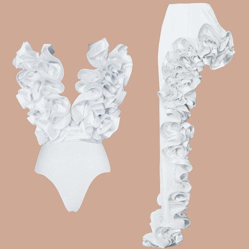 Bikini Bodysuit Swimwear Women With Skirt Bathing Suit Summer New Ruffle Splice Print Beachwear Holiday Bikini Cover Ups Outfits Bikini Bodysuit Swimwear Women With Skirt Bathing Suit Summer New Ruffle Splice Print Beachwear Holiday Bikini Cover Ups Outfits