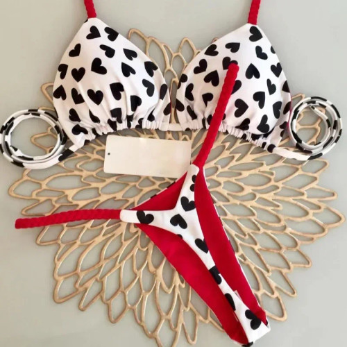 Bikini Women Cute Heart Print Swimwear Brazilian Sexy Thong Swimsuit Bathing Suits Women 2023 Biquini Beach Swim Wear Bikini Set Bikini Women Cute Heart Print Swimwear Brazilian Sexy Thong Swimsuit Bathing Suits Women 2023 Biquini Beach Swim Wear Bikini Set