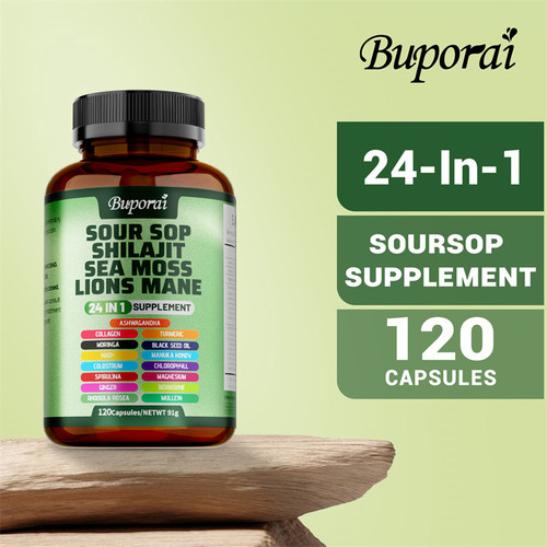 24-In-1 Soursop Supplement - Rich in Antioxidants, Promotes Skin, Joint and Bone Health, and Boosts Immune Function, Vegetarian 24-In-1 Soursop Supplement - Rich in Antioxidants, Promotes Skin, Joint and Bone Health, and Boosts Immune Function, Vegetarian