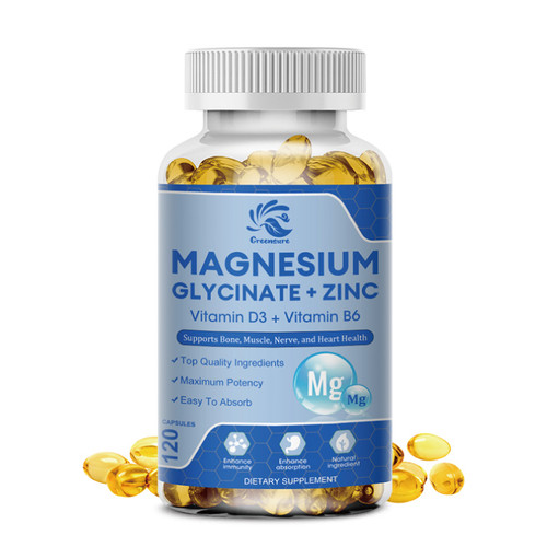 Magnesium Glycinate & Zinc 500mg Mineral Supplement for Supports Muscle Joint and Health Maximum Absorption Magnesium Glycinate & Zinc 500mg Mineral Supplement for Supports Muscle Joint and Health Maximum Absorption