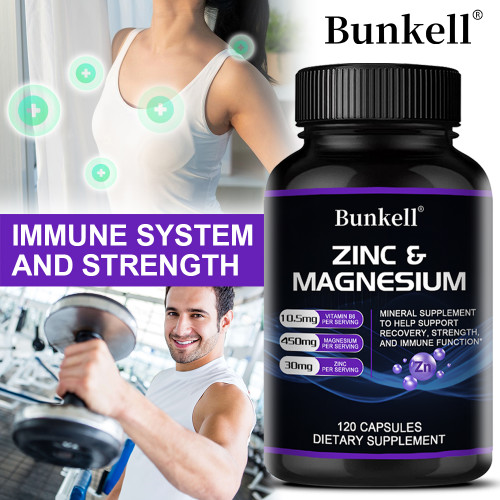 Zinc + Magnesium Supplement, Strong Bones, Teeth, Heart, Nerves, Enhance Immunity, Support Bone Density and Muscle Health Zinc + Magnesium Supplement, Strong Bones, Teeth, Heart, Nerves, Enhance Immunity, Support Bone Density and Muscle Health