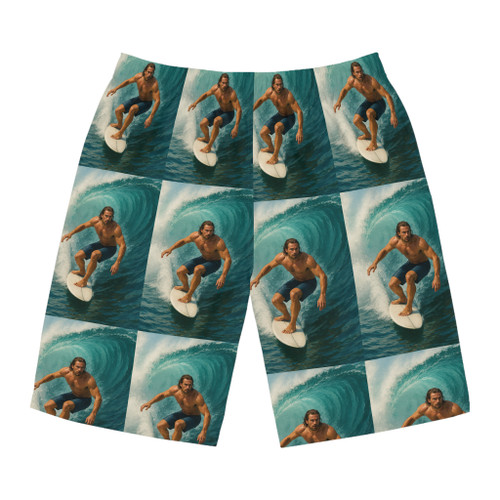 Surfing Board Shorts – Retro Vintage Surfer All-Over Print