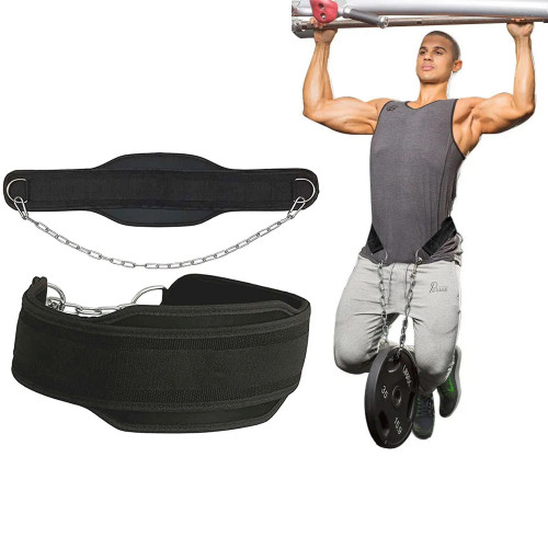 Weight Lifting Dip Belt Neoprene Back Gym Belt with Chain for Fitness Bodybuilding Pull up Strength Training Load Waist Strap Weight Lifting Dip Belt Neoprene Back Gym Belt with Chain for Fitness Bodybuilding Pull up Strength Training Load Waist Strap