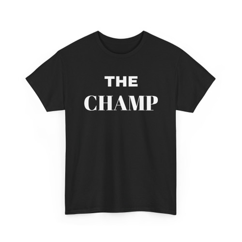 The Champ T‑Shirt — Bold White Text Tee for Winners