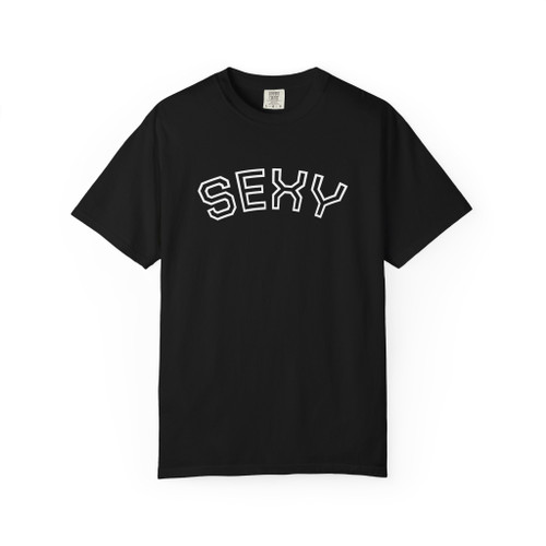 Sexiest Graphic Tee — Playful Lettering White T-Shirt