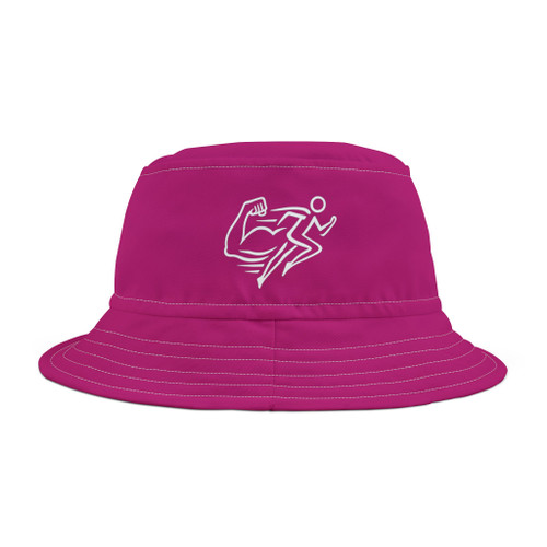 Fitness Icon Bucket Hat — Bold Pink Athletic Swim & Workout Accessory