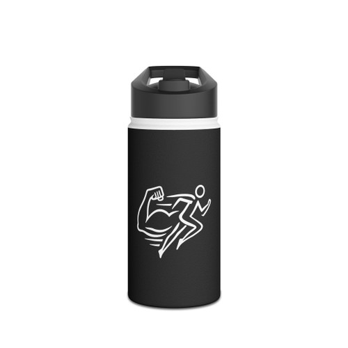 Runner & Strong Arm Stainless Steel Water Bottle — Athletic Sports Hydration Bottle