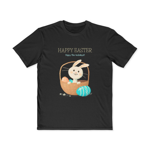 Easter Bunny Basket T-Shirt — "Happy Easter" Holiday Tee for Men