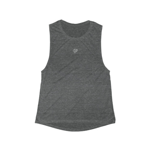 Women's Flowy Scoop Muscle Tank — Minimal SFM Embroidered Fitness Tank