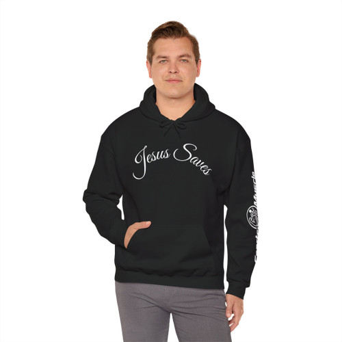 Jesus Saves Hoodie — John 3:16 Cross Christian Faith Pullover