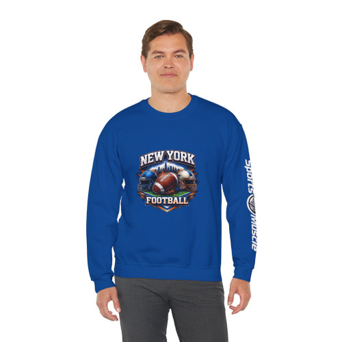 New York Football Crewneck Sweatshirt — Vintage Helmet & Ball Design