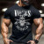 Fitness muscle wear Skeleton fashion printed T-shirt Men's casual loose street top crewneck pullover cotton summer wear Fitness muscle wear Skeleton fashion printed T-shirt Men's casual loose street top crewneck pullover cotton summer wear