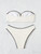 Swimwear White 2 Piece Strapless Swimsuit for Women Sexy Bandeau Backless Bikini Set Lace-up Patchwork Bathing Suit 2025 New Swimwear White 2 Piece Strapless Swimsuit for Women Sexy Bandeau Backless Bikini Set Lace-up Patchwork Bathing Suit 2025 New