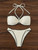 Swimwear White 2 Piece Strapless Swimsuit for Women Sexy Bandeau Backless Bikini Set Lace-up Patchwork Bathing Suit 2025 New Swimwear White 2 Piece Strapless Swimsuit for Women Sexy Bandeau Backless Bikini Set Lace-up Patchwork Bathing Suit 2025 New