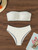 Swimwear White 2 Piece Strapless Swimsuit for Women Sexy Bandeau Backless Bikini Set Lace-up Patchwork Bathing Suit 2025 New Swimwear White 2 Piece Strapless Swimsuit for Women Sexy Bandeau Backless Bikini Set Lace-up Patchwork Bathing Suit 2025 New