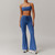 Seamless Yoga Sets Sports Fitness Casual Hip-lifting Flared Pants Bra Yoga Clothes Workout Gym Short-sleeved Tracksuit for Women Seamless Yoga Sets Sports Fitness Casual Hip-lifting Flared Pants Bra Yoga Clothes Workout Gym Short-sleeved Tracksuit for Women
