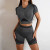 Seamless Yoga Sets Sports Fitness Peach Hip-lifting Shorts Beauty Back Short-Sleeved Suits Workout Gym Leggings Set for Women Seamless Yoga Sets Sports Fitness Peach Hip-lifting Shorts Beauty Back Short-Sleeved Suits Workout Gym Leggings Set for Women