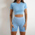 Seamless Yoga Sets Sports Fitness Peach Hip-lifting Shorts Beauty Back Short-Sleeved Suits Workout Gym Leggings Set for Women Seamless Yoga Sets Sports Fitness Peach Hip-lifting Shorts Beauty Back Short-Sleeved Suits Workout Gym Leggings Set for Women