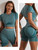 Seamless Yoga Sets Sports Fitness Peach Hip-lifting Shorts Beauty Back Short-Sleeved Suits Workout Gym Leggings Set for Women Seamless Yoga Sets Sports Fitness Peach Hip-lifting Shorts Beauty Back Short-Sleeved Suits Workout Gym Leggings Set for Women