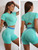 Seamless Yoga Sets Sports Fitness Peach Hip-lifting Shorts Beauty Back Short-Sleeved Suits Workout Gym Leggings Set for Women Seamless Yoga Sets Sports Fitness Peach Hip-lifting Shorts Beauty Back Short-Sleeved Suits Workout Gym Leggings Set for Women